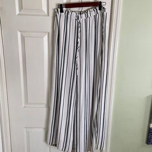 American Eagle and lined striped wide leg pants